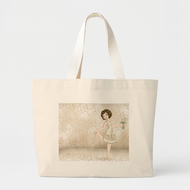 Grand Tote Bag Jeune mariée ene ivoire (Devant)
