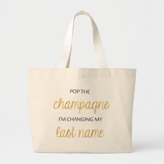 Grand Tote Bag Jeune mariée Fourre-tout de Champagne de bruit