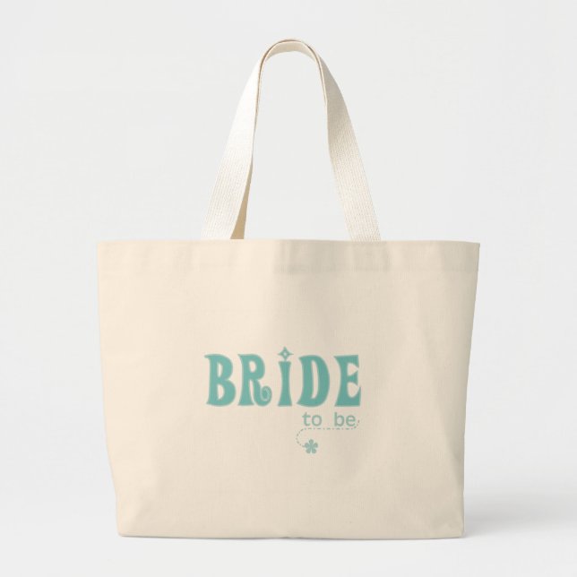 Grand Tote Bag Jeune mariée turquoise à être (Devant)