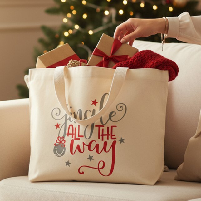 Grand Tote Bag Jingle Tout Le Chemin Des Cloches De Noël (Créateur téléchargé)