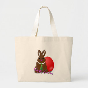 Grand Tote Bag Joli lapin lapin Brown vous souhaite une Pâques ch