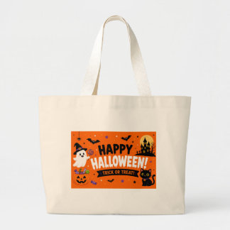 Grand Tote Bag Joli motif de chauve-souris et d'araignée Hallowee