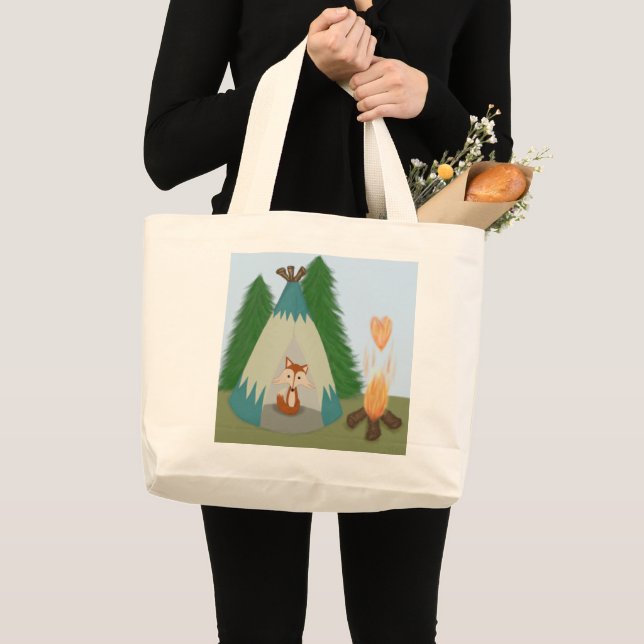 Grand Tote Bag Joli renard solitaire (Devant (produit))