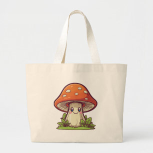 Grand Tote Bag Joli style kawaii, cueillette de champignons