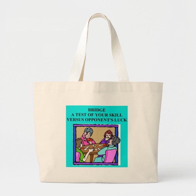 Grand Tote Bag joueur en double de jeu de pont (Devant)