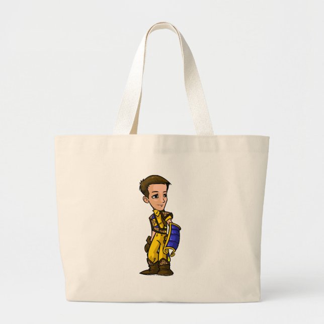 Grand Tote Bag Joueur perdu de personnel de désert de dirigeables (Devant)