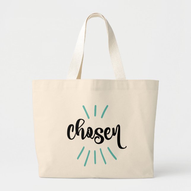 Grand Tote Bag Jour d'adoption du bébé bleu choisi (Devant)