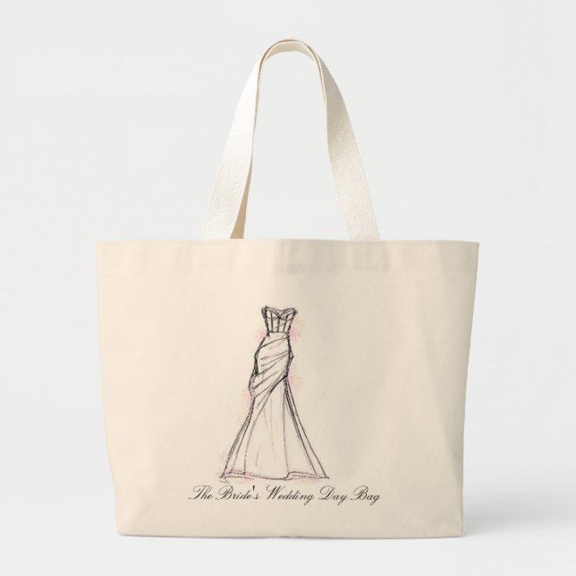 Grand Tote Bag Jour du mariage rose de robe (Devant)