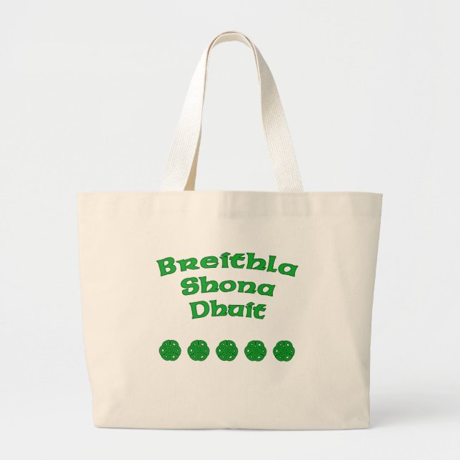 Grand Tote Bag Joyeux anniversaire dans l'Irlandais (Devant)