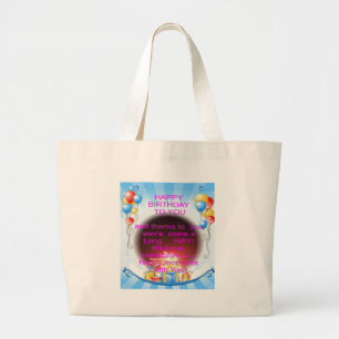 Grand Tote Bag Joyeux anniversaire pour vous