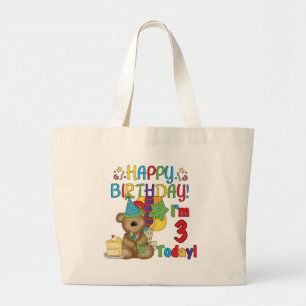 Grand Tote Bag Joyeux anniversaire Teddy Bear 3e t-shirts et cade