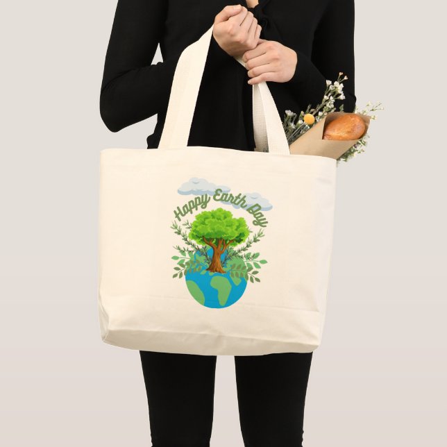 Grand Tote Bag Joyeux Jour des terres Fourre-tout (Devant (produit))