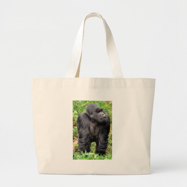 Grand Tote Bag Joyeux singe (Devant)