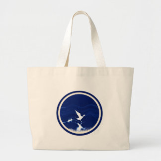 Grand Tote Bag Jumbo Fourre-tout avec Indigo Bird décolle