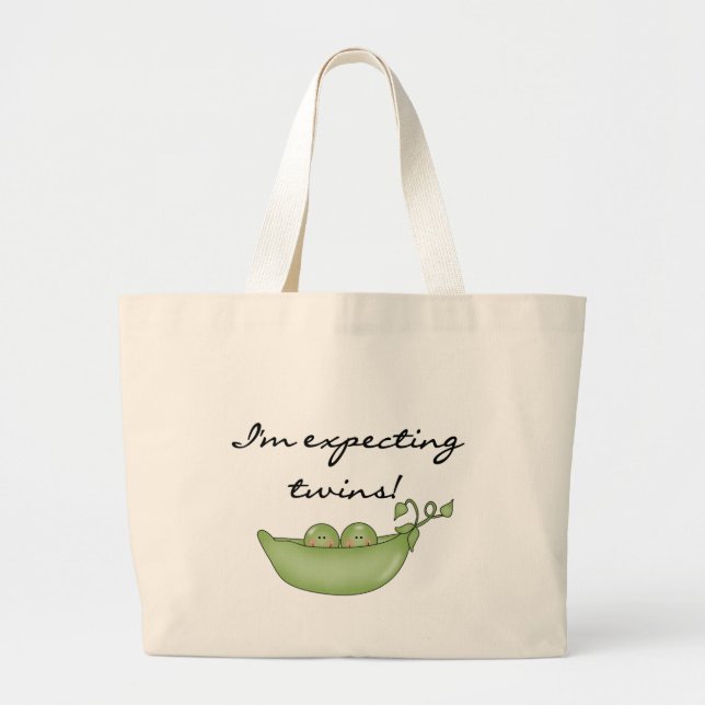 Grand Tote Bag Jumeaux attendus - Pois dans un pod (Devant)
