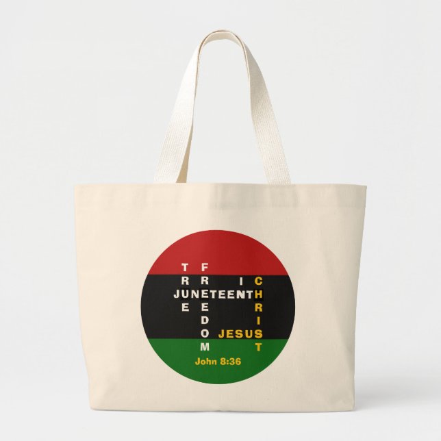 Grand Tote Bag JUNETEENTH Christian Crowword (Devant)