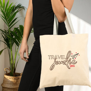 Grand Tote Bag Junkie de voyage, voyage de filles personnalisé