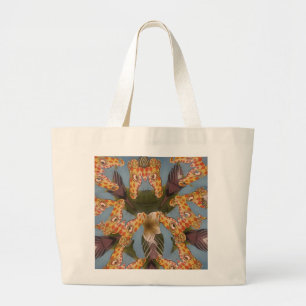 Grand Tote Bag Kaleidoscope Giraffe Mandala : Safari Art Abstrait