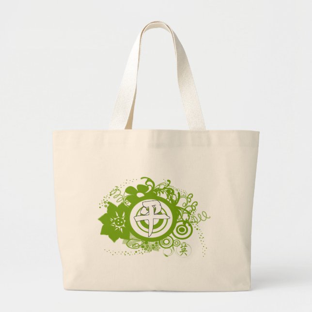 Grand Tote Bag Kanji pour la paix (Devant)