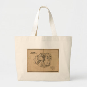 Grand Tote Bag Kauai, 1878, carte vintage d'Hawaï