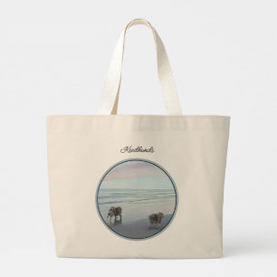 Grand Tote Bag Keeshonds Peinture Seashore Beach Art original chi
