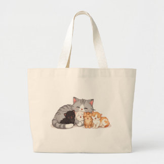 Grand Tote Bag Kitten Family Cuddle Portrait - Tote