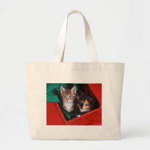 Grand Tote Bag Kittens de Noël