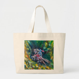 GRAND TOTE BAG KNIGHT LANCELOT, CHEVAL EN FORÊT VERTE