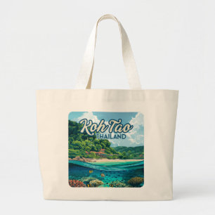Grand Tote Bag Koh Tao Thaïlande Asie Plage de plongée sous-marin