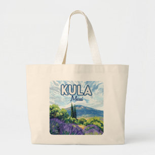 Grand Tote Bag Kula Maui Haleakala Hawaii Lavender Retro