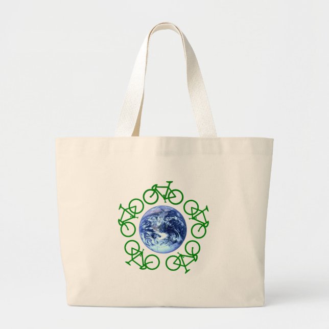 Grand Tote Bag La bicyclette réutilisent des produits (Devant)