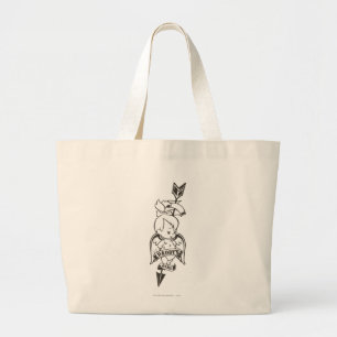 Grand Tote Bag La fille B&W du papa de PEBBLES™