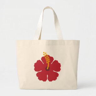 Grand Tote Bag La fleur de l'Hibiscus rouge