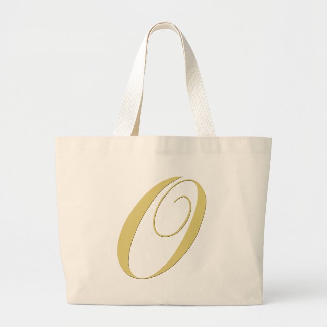Grand Tote Bag La lettre O de monogramme d'or choisissent (Devant)