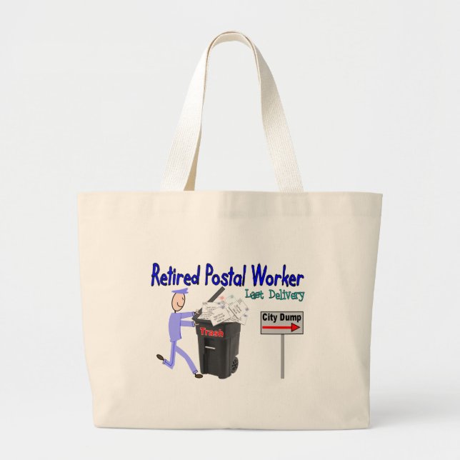 Grand Tote Bag La livraison retirée de bout de travailleur postal (Devant)