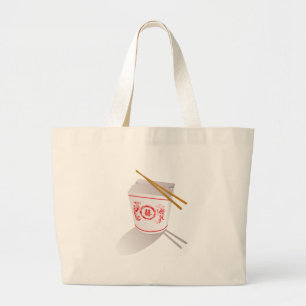 Grand Tote Bag La nourriture chinoise sortent des baguettes de