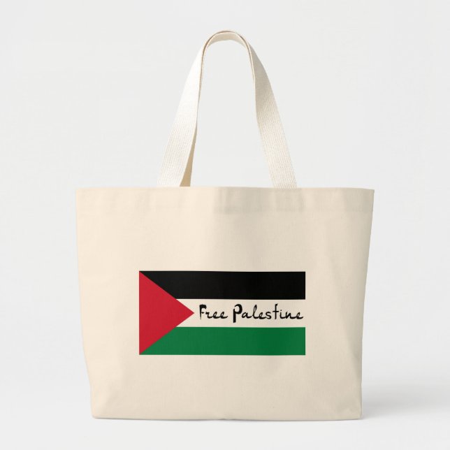 Grand Tote Bag La Palestine libre - فلسطينعلم - drapeau (Devant)