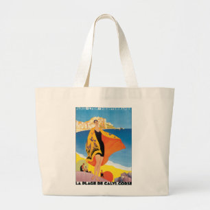 Grand Tote Bag La Plage de Calvi Corse