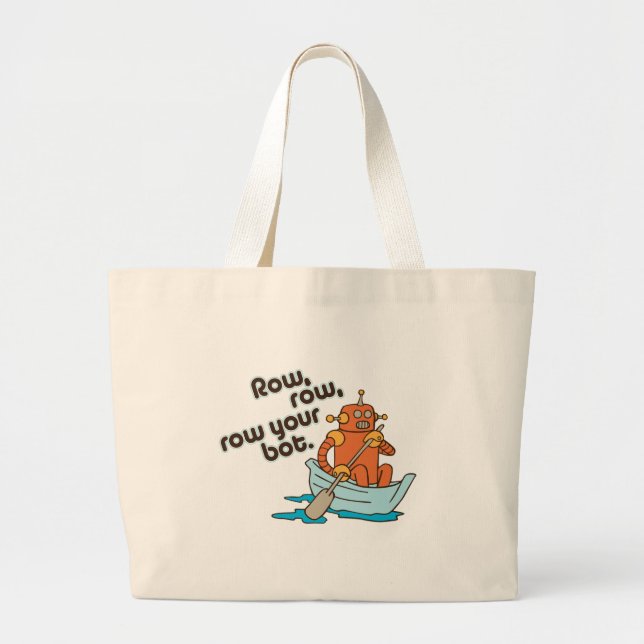 Grand Tote Bag La rangée, rangée, rament votre bot. (Devant)