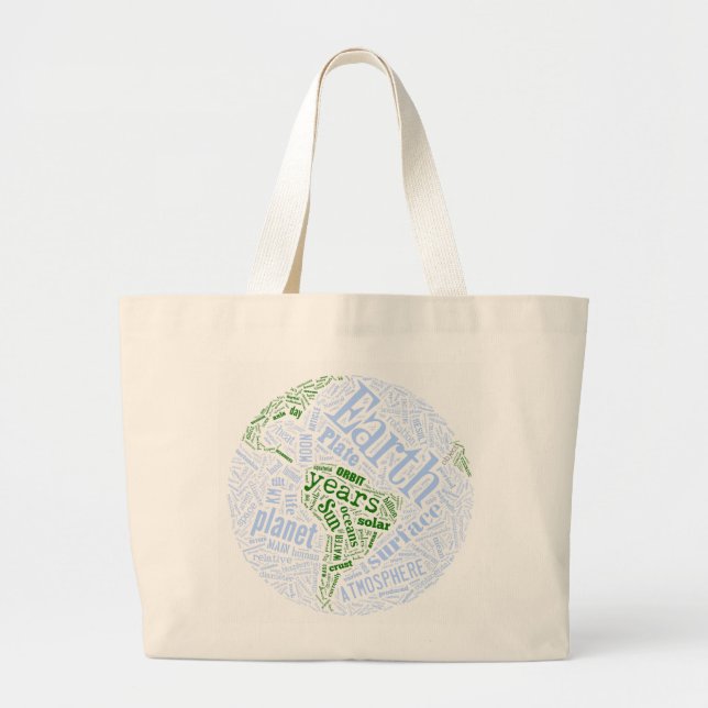 Grand Tote Bag La terre dans Tagxedo (Devant)