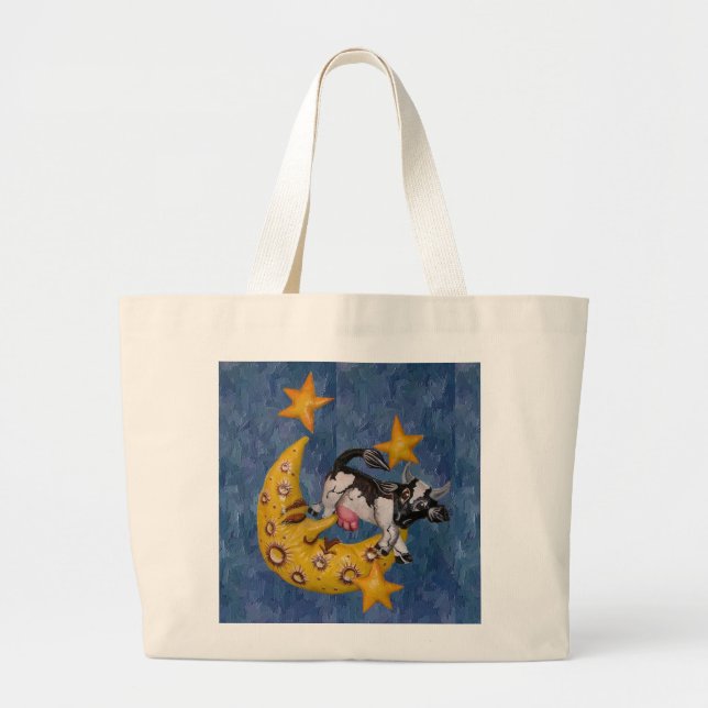Grand Tote Bag La vache sautée au-dessus de la lune (Devant)