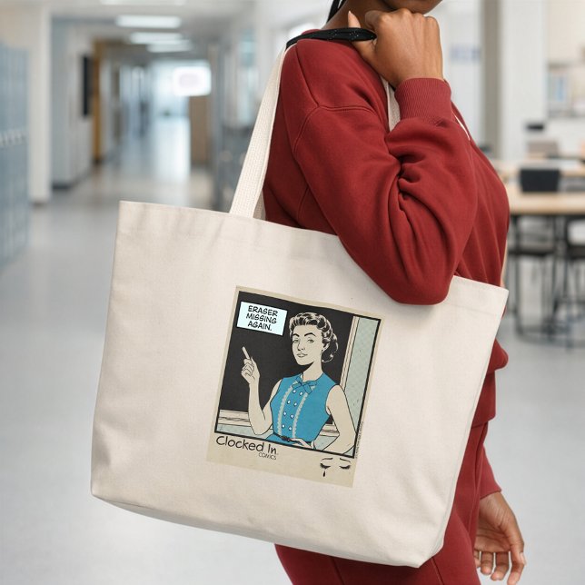 Grand Tote Bag La vie en classe pour les enseignants (Créateur téléchargé)