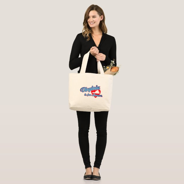 Grand Tote Bag La Virginie est pour les amoureux (Devant (modèle))