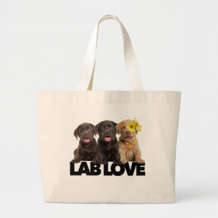 Grand Tote Bag Lab Love labrador retriever chocolat jaune noir