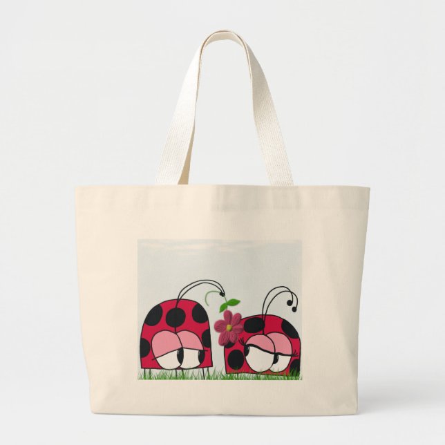 Grand Tote Bag L'adorable Ladybug Qui Lui Met Son Nouveau Dessin  (Devant)