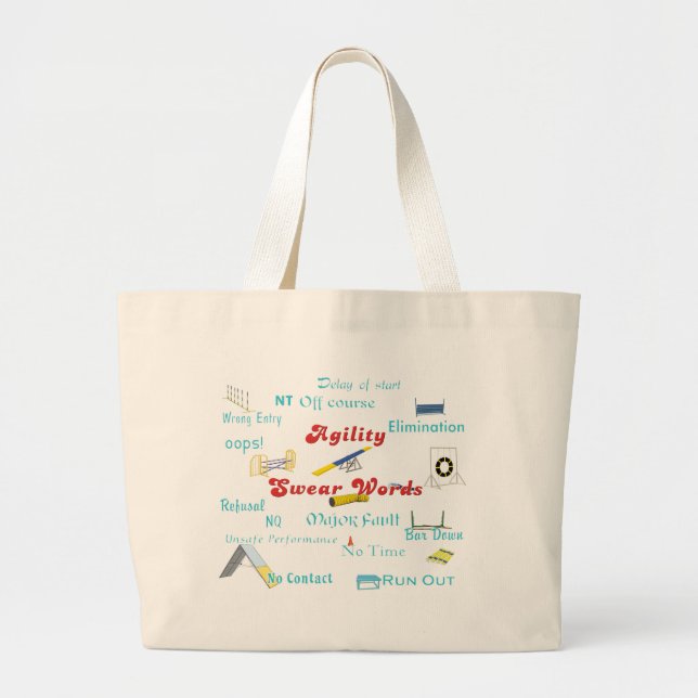 Grand Tote Bag L'agilité jurent des mots (Devant)