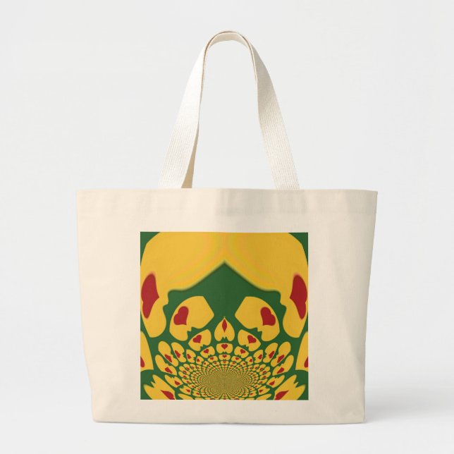 Grand Tote Bag L'amour à Rasta Couleurs : Coeurs de reggae (Devant)