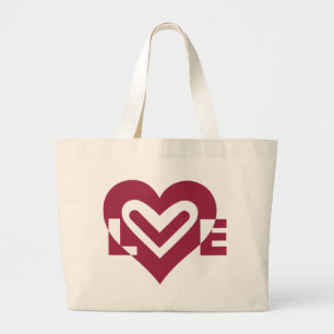 Grand Tote Bag L'amour dans le vin pourpre