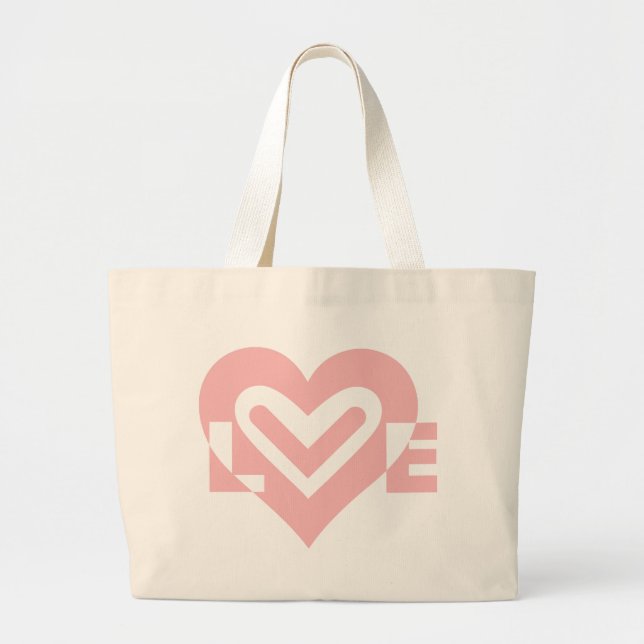Grand Tote Bag L'amour en rose (Devant)