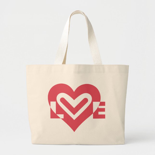 Grand Tote Bag L'amour en rose cerise (Devant)